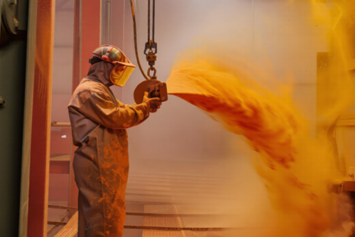 Powder coating chairs